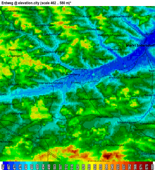 Zoom OUT 2x Erdweg, Germany elevation map