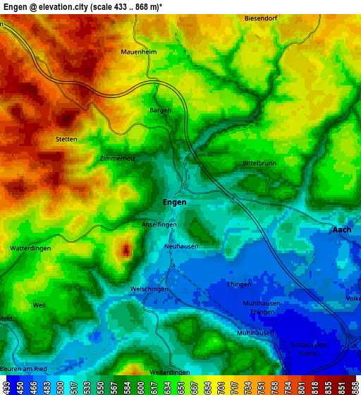 Zoom OUT 2x Engen, Germany elevation map