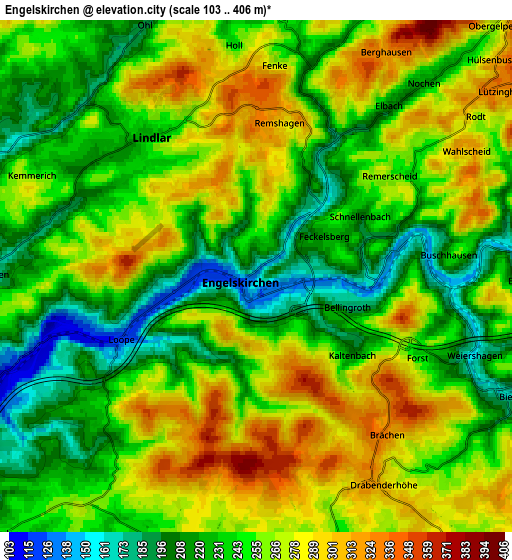 Zoom OUT 2x Engelskirchen, Germany elevation map