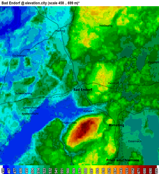 Zoom OUT 2x Bad Endorf, Germany elevation map