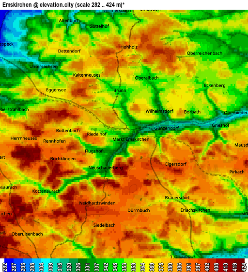 Zoom OUT 2x Emskirchen, Germany elevation map