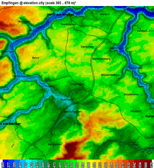 Zoom OUT 2x Empfingen, Germany elevation map