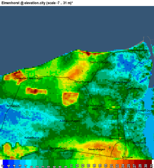 Zoom OUT 2x Elmenhorst, Germany elevation map