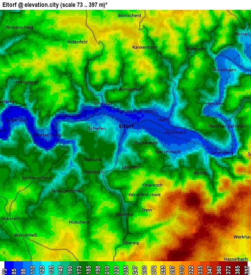 Zoom OUT 2x Eitorf, Germany elevation map