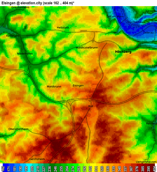 Zoom OUT 2x Eisingen, Germany elevation map