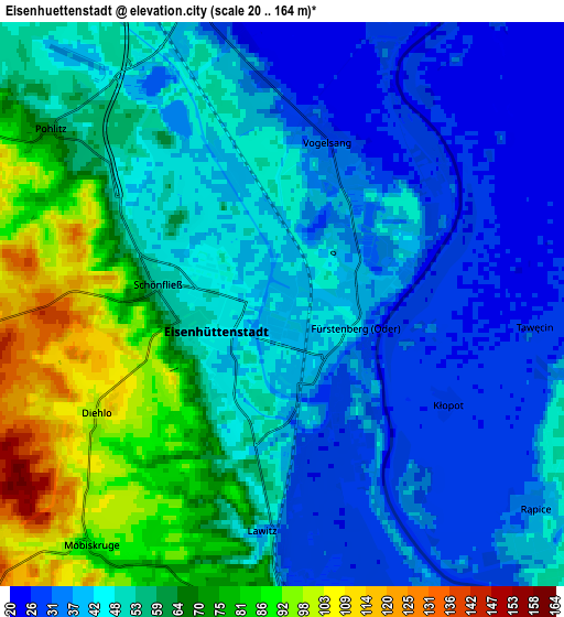 Zoom OUT 2x Eisenhüttenstadt, Germany elevation map