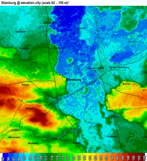 Zoom OUT 2x Eilenburg, Germany elevation map