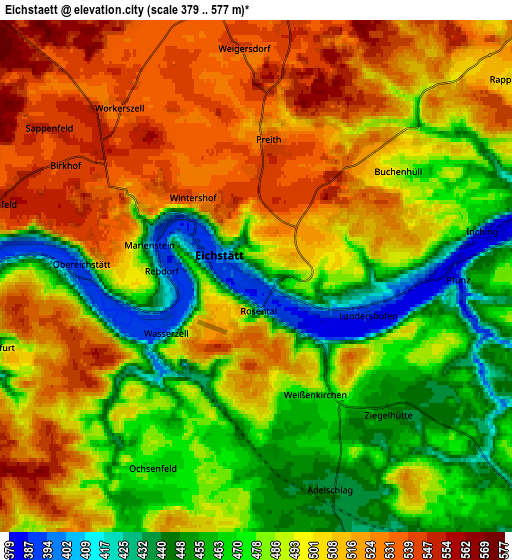 Zoom OUT 2x Eichstätt, Germany elevation map