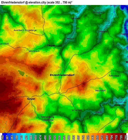 Zoom OUT 2x Ehrenfriedersdorf, Germany elevation map