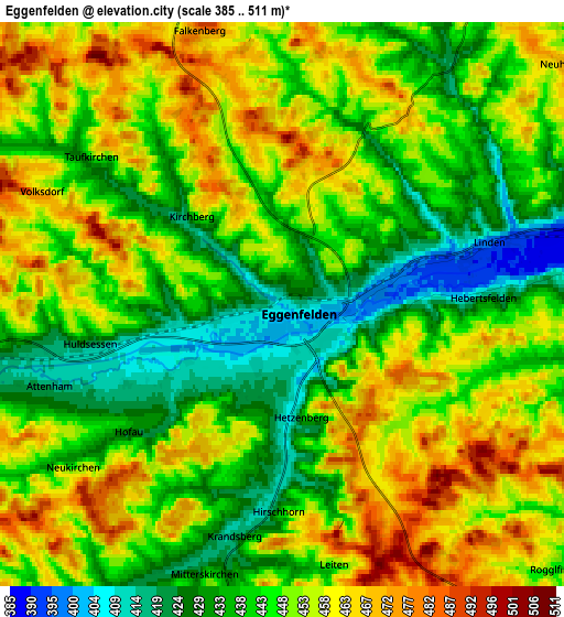 Zoom OUT 2x Eggenfelden, Germany elevation map