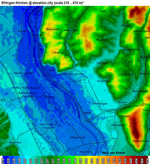 Zoom OUT 2x Efringen-Kirchen, Germany elevation map