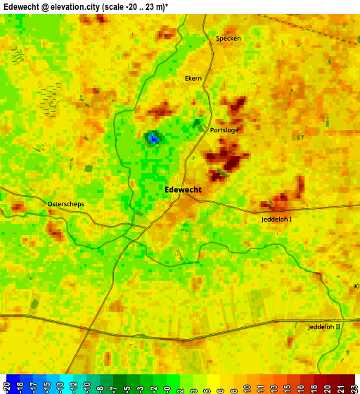 Zoom OUT 2x Edewecht, Germany elevation map