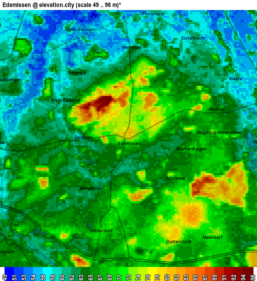 Zoom OUT 2x Edemissen, Germany elevation map