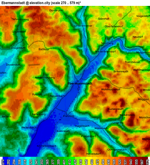 Zoom OUT 2x Ebermannstadt, Germany elevation map