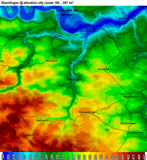 Zoom OUT 2x Eberdingen, Germany elevation map