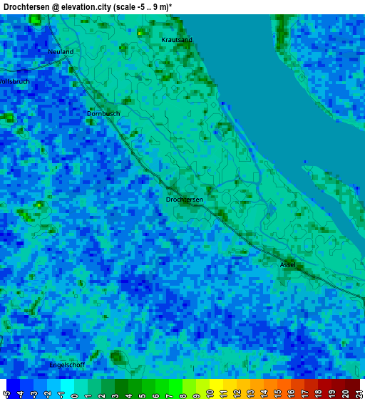 Zoom OUT 2x Drochtersen, Germany elevation map