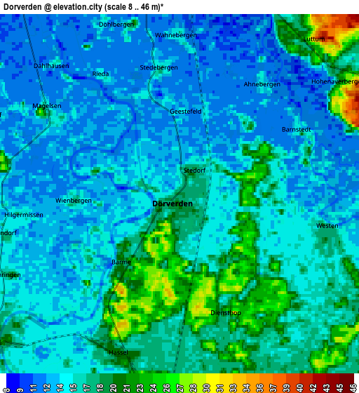 Zoom OUT 2x Dörverden, Germany elevation map