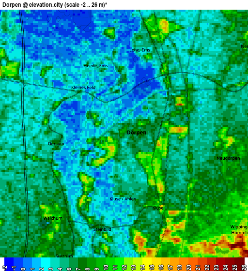 Zoom OUT 2x Dörpen, Germany elevation map