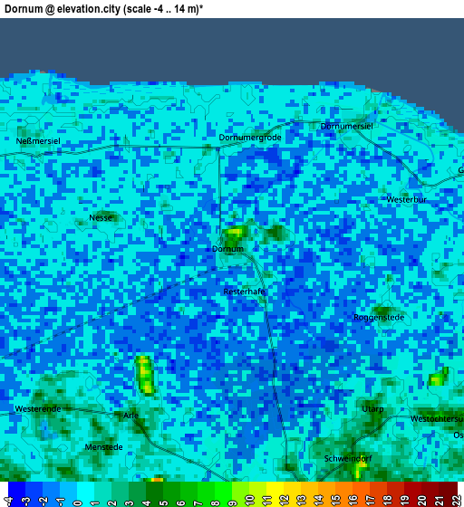 Zoom OUT 2x Dornum, Germany elevation map