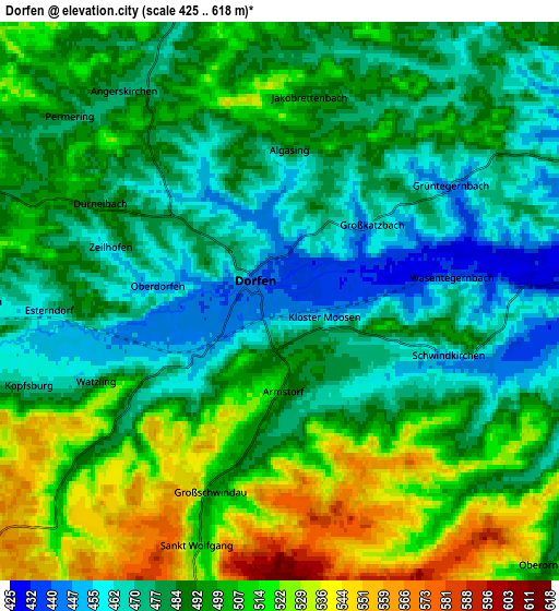 Zoom OUT 2x Dorfen, Germany elevation map