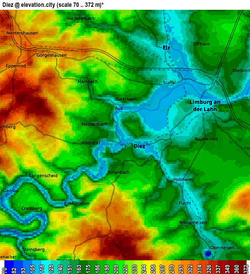 Zoom OUT 2x Diez, Germany elevation map