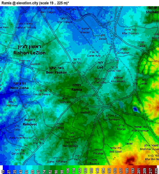 Zoom OUT 2x Ramla, Israel elevation map