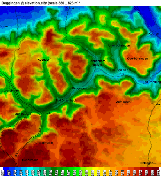 Zoom OUT 2x Deggingen, Germany elevation map