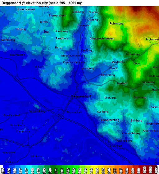 Zoom OUT 2x Deggendorf, Germany elevation map