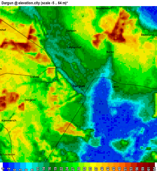 Zoom OUT 2x Dargun, Germany elevation map