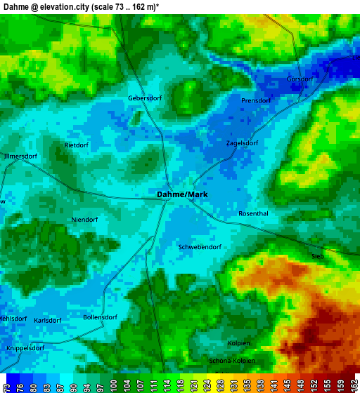 Zoom OUT 2x Dahme, Germany elevation map