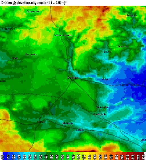 Zoom OUT 2x Dahlen, Germany elevation map