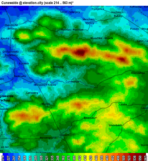 Zoom OUT 2x Cunewalde, Germany elevation map