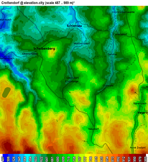 Zoom OUT 2x Crottendorf, Germany elevation map