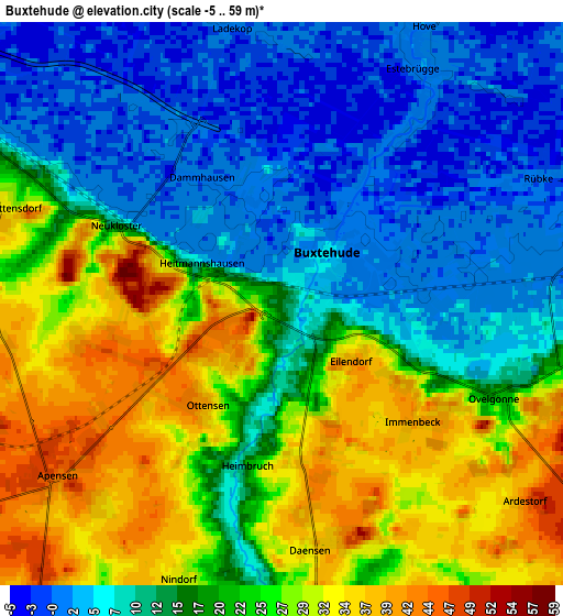 Zoom OUT 2x Buxtehude, Germany elevation map