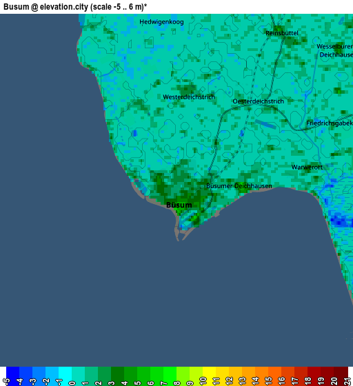 Zoom OUT 2x Büsum, Germany elevation map