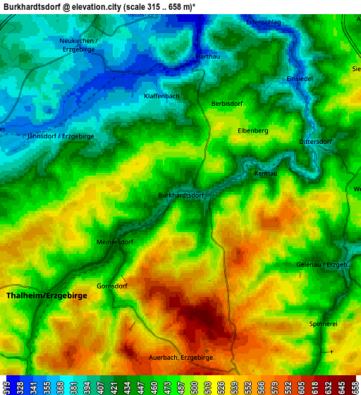 Zoom OUT 2x Burkhardtsdorf, Germany elevation map