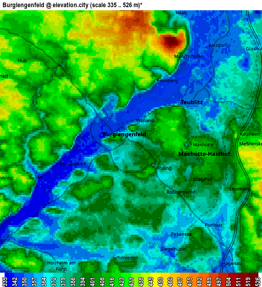 Zoom OUT 2x Burglengenfeld, Germany elevation map