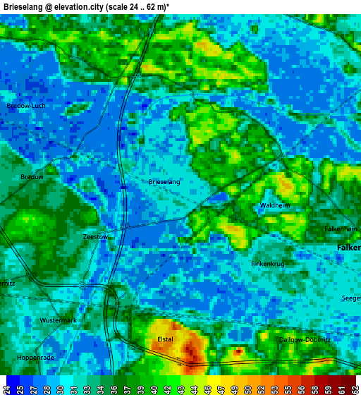 Zoom OUT 2x Brieselang, Germany elevation map
