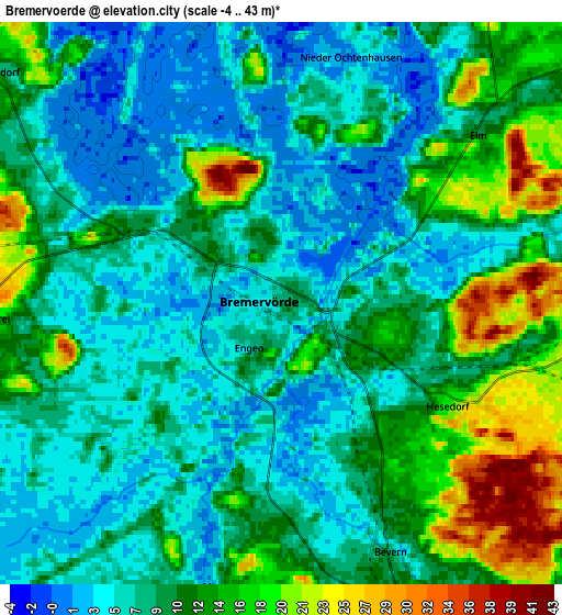 Zoom OUT 2x Bremervörde, Germany elevation map