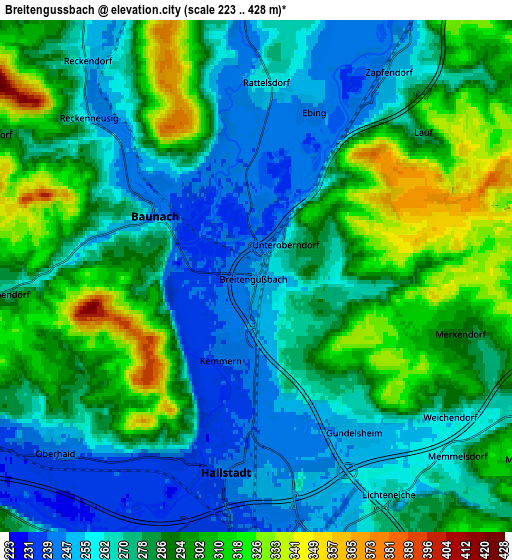 Zoom OUT 2x Breitengüßbach, Germany elevation map