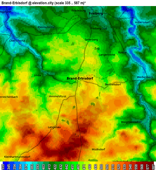 Zoom OUT 2x Brand-Erbisdorf, Germany elevation map