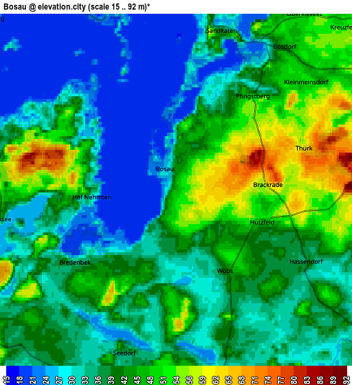 Zoom OUT 2x Bosau, Germany elevation map