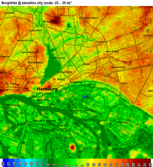 Zoom OUT 2x Borgfelde, Germany elevation map