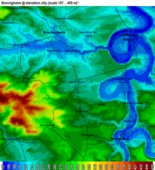 Zoom OUT 2x Bönnigheim, Germany elevation map