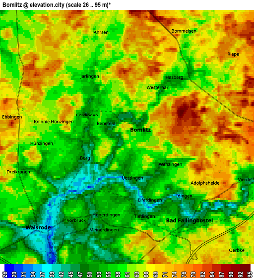 Zoom OUT 2x Bomlitz, Germany elevation map