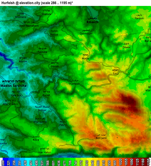Zoom OUT 2x Ḥurfeish, Israel elevation map