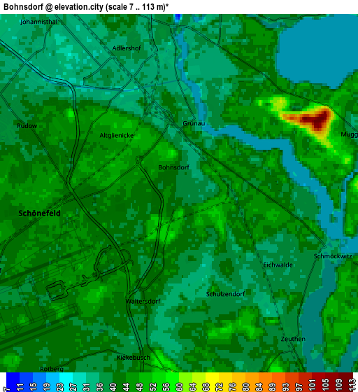 Zoom OUT 2x Bohnsdorf, Germany elevation map