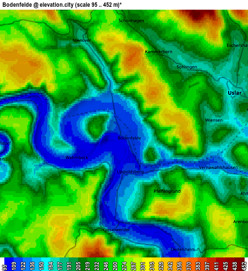 Zoom OUT 2x Bodenfelde, Germany elevation map