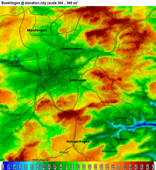 Zoom OUT 2x Böblingen, Germany elevation map