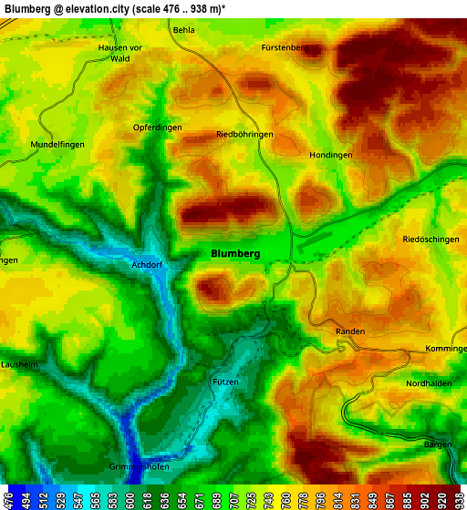 Zoom OUT 2x Blumberg, Germany elevation map